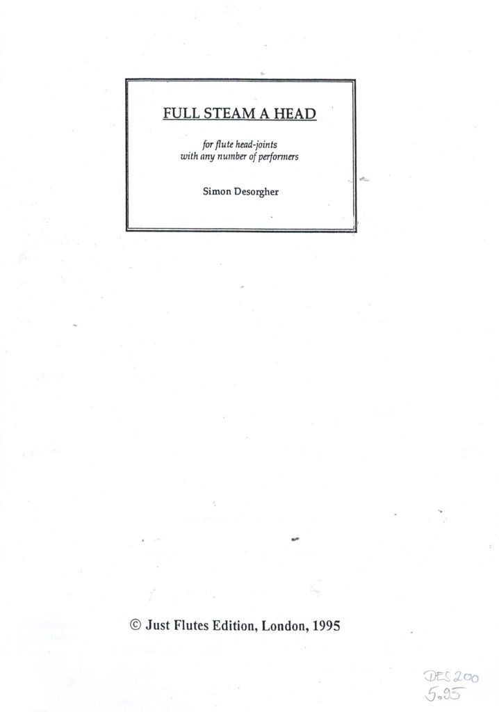 Full Steam A Head (Headjoints Only) [Score only]